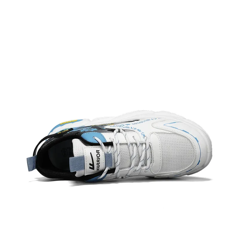 WARRIOR Chunky Sneakers Men Low Top White Black Blue/White Black Purple/White Black-3