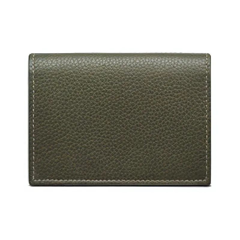 DIOR Grained Calfskin Business Card Holder Coin Purse Card Holder Men's Olive Green-1