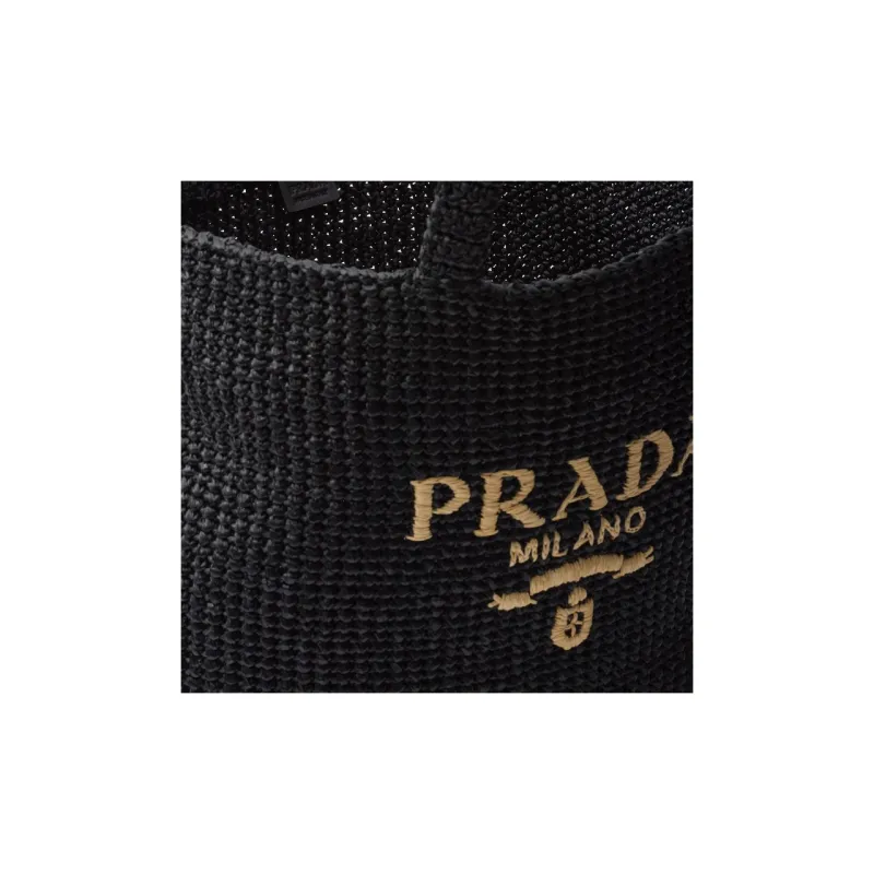 PRADA Woven Cloth Handbag Men's Black-3