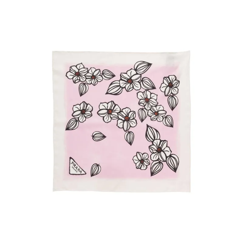 PRADA Floral-print Twill Scarf-1