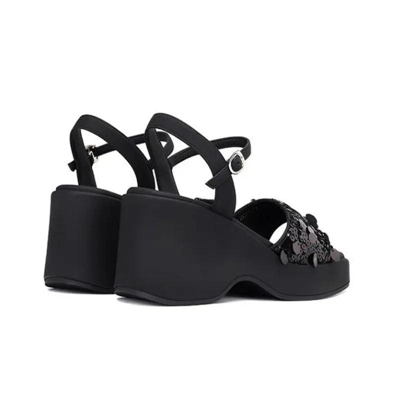 JESSICA SOPHIA One Strap Sandals 8cm Women's Black-3