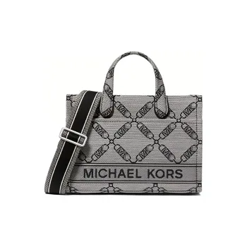 MICHAEL KORS Gigi Fabric Tote Bag Shopping Bag Handbag Shoulder Bag Crossbody Bag Small Size Women's Gray & Black