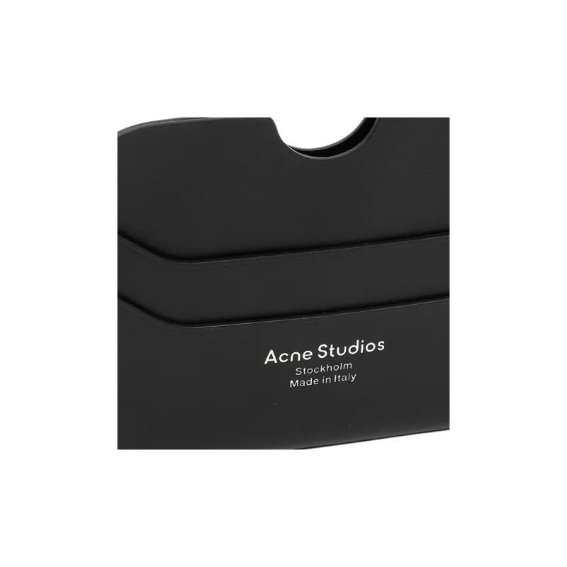 Acne Studios Leather Card Holder Large Size Women's Black-3