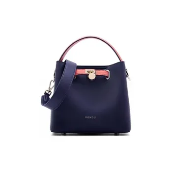 HONGU Cow Leather Tote Bag, Shopping Bag, Crossbody Bag, Shoulder Bag, Handbag Tubas Women's Stunning Blue