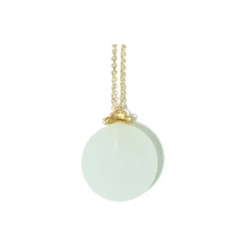 The Heart Is Like A Lotus Pendants Pale Greenish-White Jade Women's