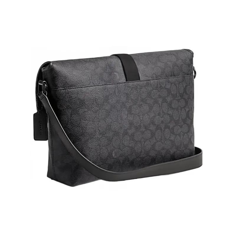 COACH BECK Artificial Leather Messenger Bag Shoulder Bag Crossbody Bag Regular Men's Charcoal Black-0