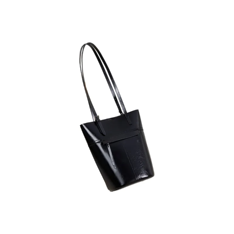 DIFENISE Synthetic Leather One Shoulder Portable Bucket Bag Regular Women's Combo Bag Black And White-1