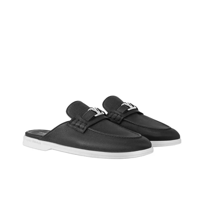 LOUIS VUITTON Estate Slip Resistant Fashion Slippers Men's Black-3