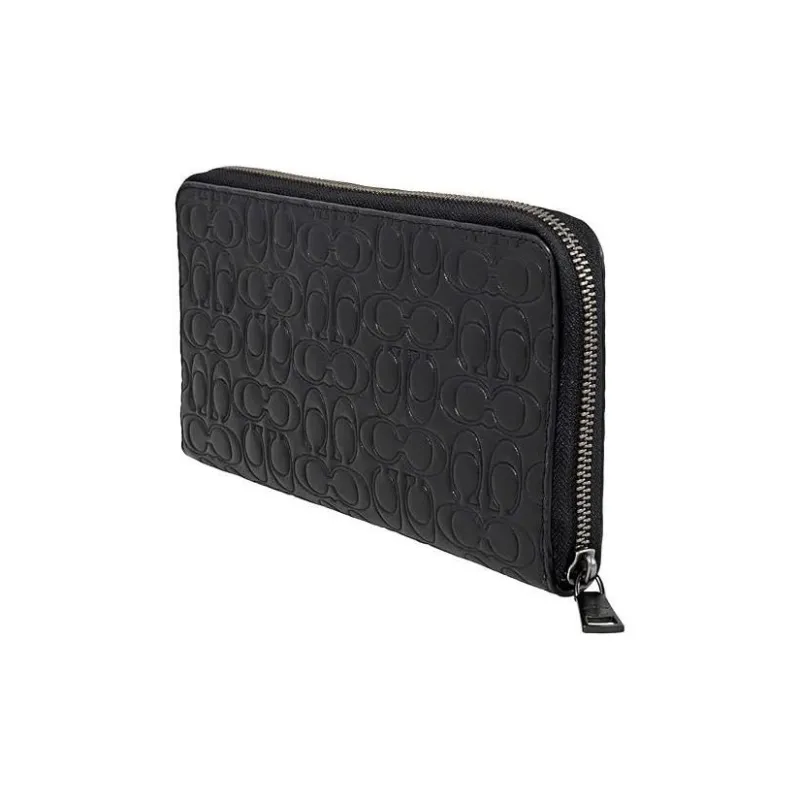 COACH Document Wallet Cow Leather Wallet Regular Men's Black-1