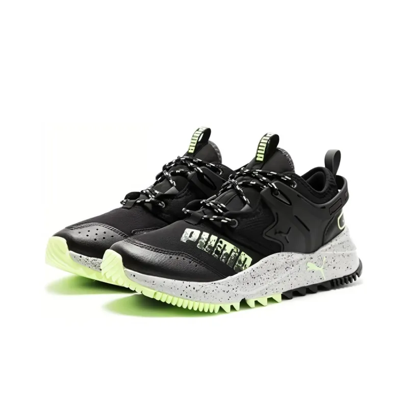 PUMA Anti Slip Wear Resistant Low Top Casual Shoes Unisex Black Green-2