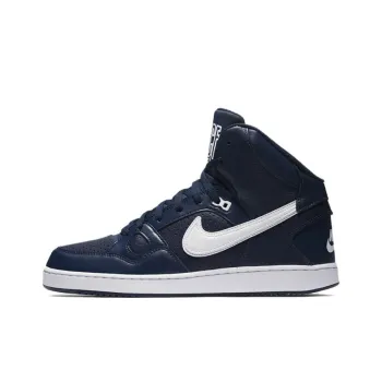 Nike Son Of Force Slip Resistant, Abrasion Resistant, Breathable Mid Top Skateboard Shoes Men's Blue White
