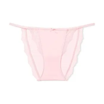 Victoria's Secret PINK DREAM ANGELS Lace-Trim String Bikini Panty/ Underpants Women's 1 Pack Light Pink