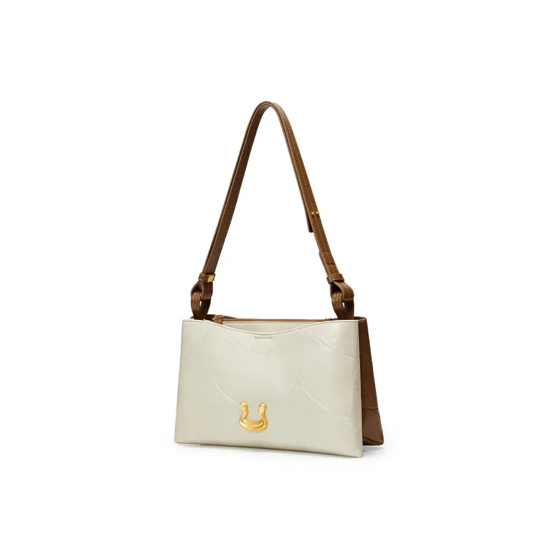JUST STAR Synthetic Leather Portable Crossbody Underarm Shoulder Bag Regular Women's Brown/Black/White-23
