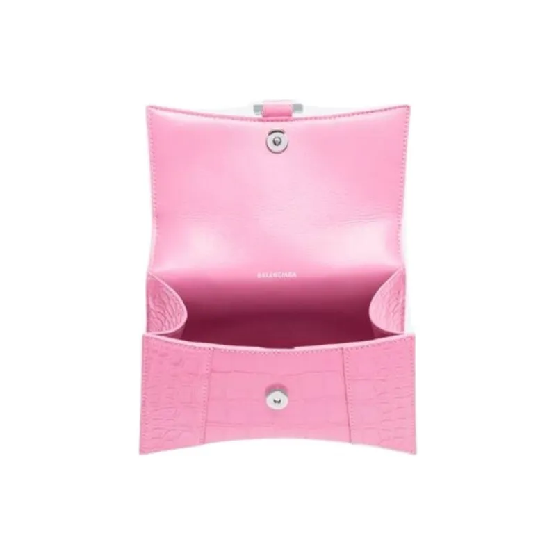 Balenciaga Hourglass Cow Leather Hourglass Bag, Handbag, Shoulder Bag, Crossbody Bag Small Size Women's Pink-4