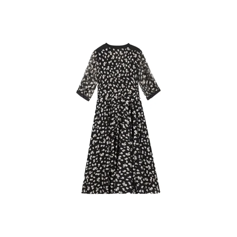 Mapping Short Sleeved Dresses Women's Black-1