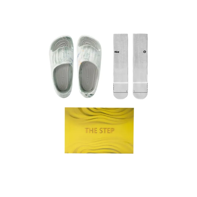 NICE x UZIS Slide Slippers Unisex Moon Soil Gray-4