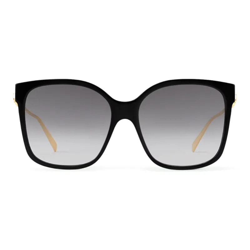 LOUIS VUITTON Acetate Metal Resin Square Sunglasses Women's Black-0