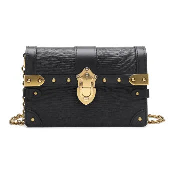 Satchi Cow Leather Casual Small Square Bag Small Size Women's Black