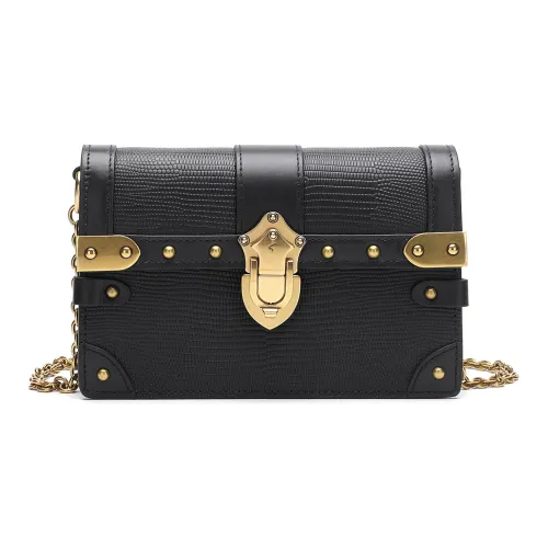 Satchi Cow Leather Casual Small Square Bag Small Size Women's Black