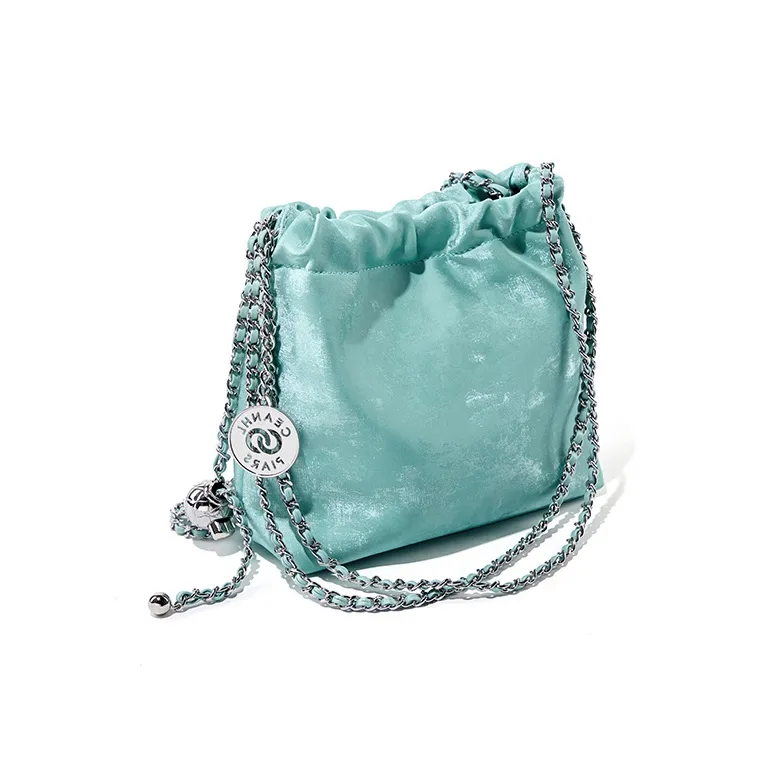Carnival Keep Cow Leather Bucket Bag Shoulder Bag Crossbody Bag Women's Green/Pink/Silver-1