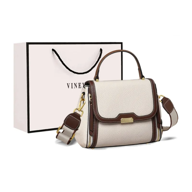 VINEY Cow Leather Handbag, Shoulder Bag, Crossbody Bag, Mom Bag Regular Women's Multicolor-15