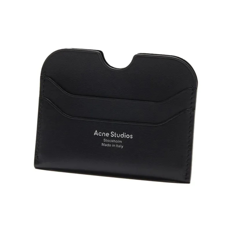 Acne Studios Leather Card Holder Large Size Women's Black-2