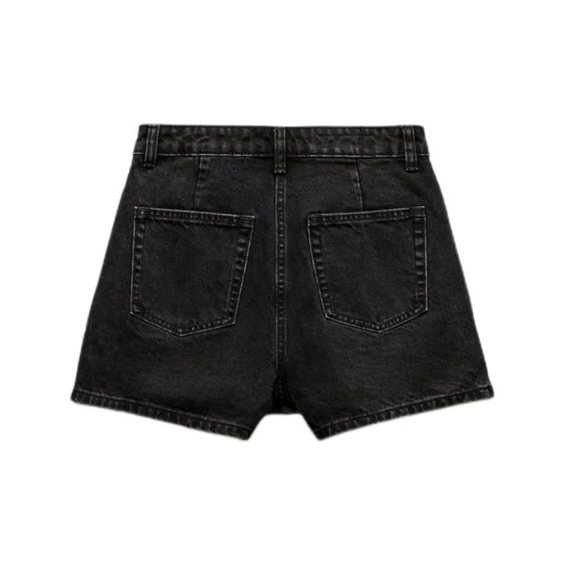 ZARA Denim Shorts Women's Black-1
