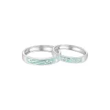 Couple's-Blue and White Porcelain Couple Ring