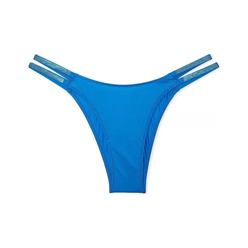 Victoria's Secret PINK/VERYSEXY Double Shine Strap Smooth Brazilian Panty Underpants Women's 1 Pack Blue-0