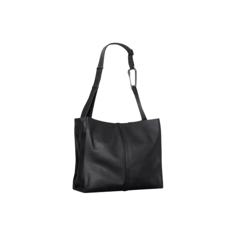 HELIOT EMIL Cow Leather Tote Bag Shopping Bag Shoulder Bag Handbag Unisex Black-7
