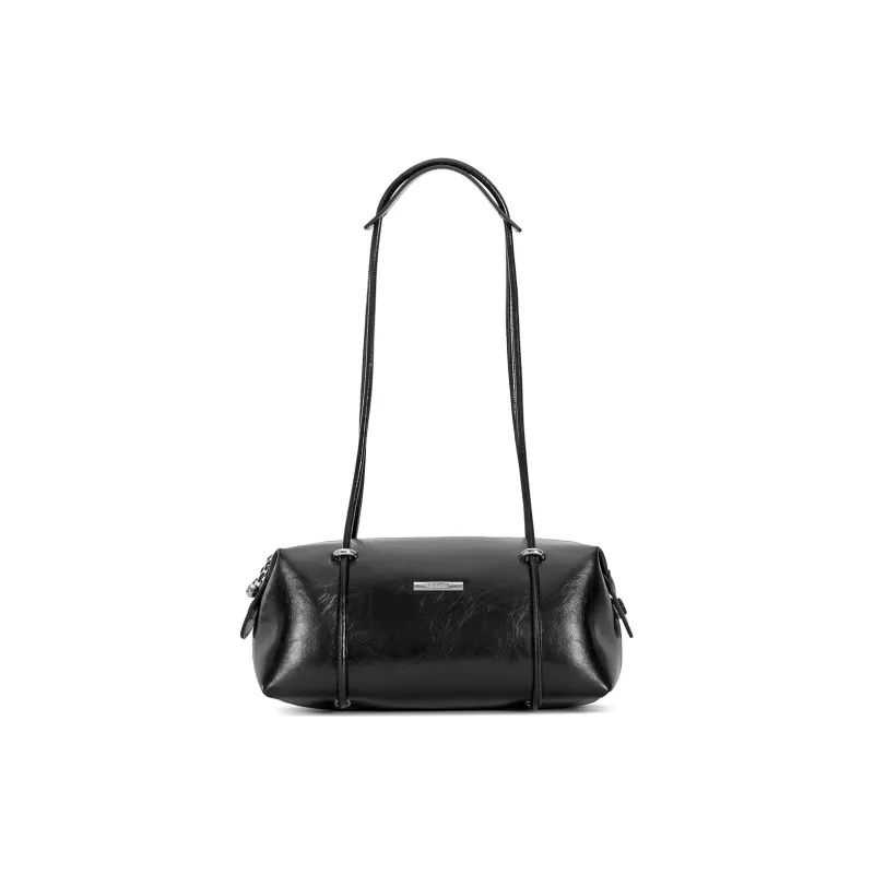 FERIA Cow Leather Shoulder Bag Medium Size Women's Pink/Black-8
