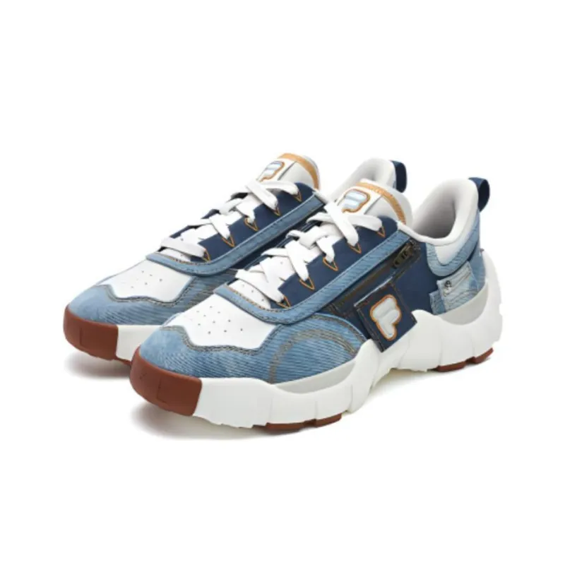 FILA FUSION BONE DX Spine Shoes BONE DX Cushioning Support Low Top Casual Shoes Men's Blue White-2