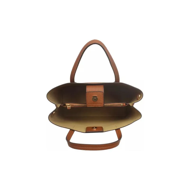 TORY BURCH Cow Leather Tote Bag, Shopping Bag, Shoulder Bag, Crossbody Bag, Handbag Medium Size Women's Dark Brown-4