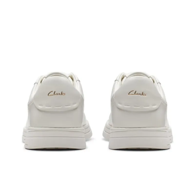 Clarks Low Top Skateboard Shoes Women's White-4