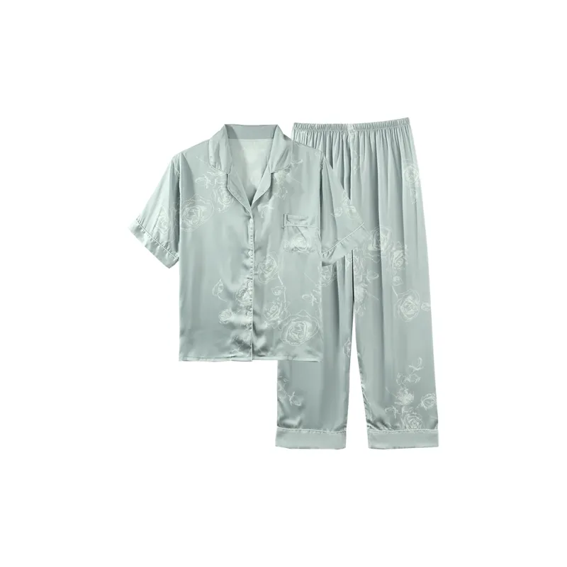 LoveEsteem Pajama Set Women's Gray Green-0