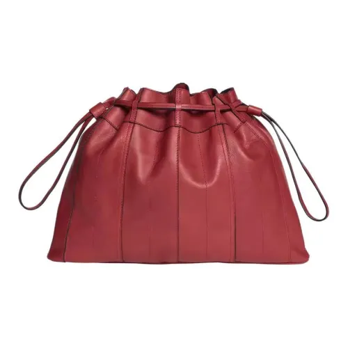 ZARA Cow Leather Bucket Bags Handbags Large Size Women's Strawberry