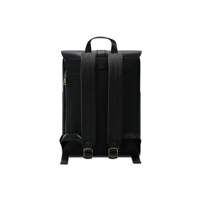UMM Nylon Fabric Backpack Medium Size Unisex Black-3
