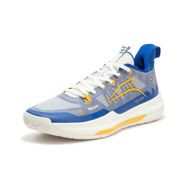 361° DVD Team Assist Future Cushioning Anti Slip Wear Resistant Breathability Low Top Basketball Shoes Men's Blue White-1