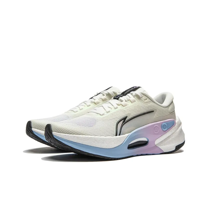 LINING Furious Rider 7.0 V2 Running Shoes Women's Low Top Ivory/Black/Sky Blue-2