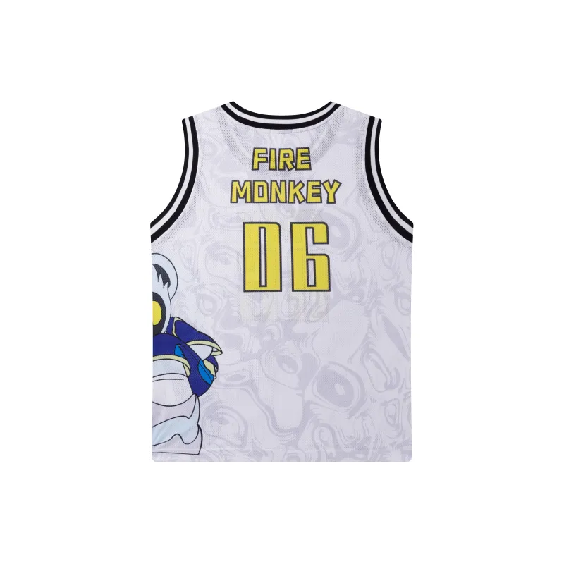 FireMonkey Basketball Jerseys Unisex White-1