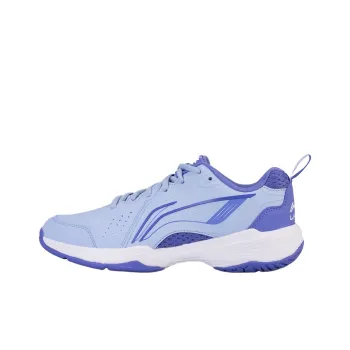 LiNing Falcon Cushioning Anti Slip Wear Resistant Breathability Low Top Badminton Shoes Unisex Violet Blue