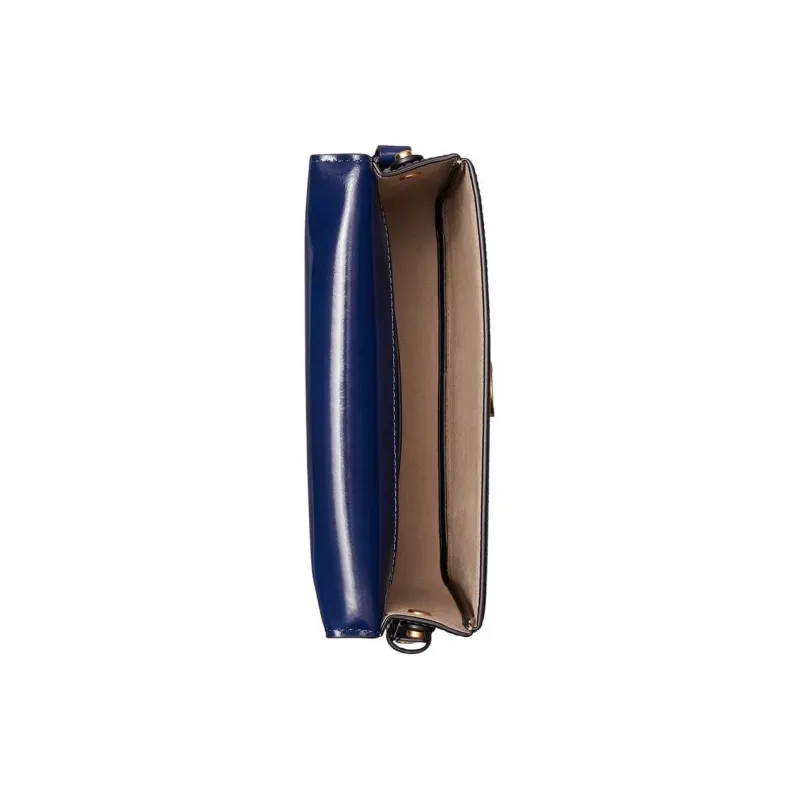TORY BURCH Robinson Patent Leather Handbag Shoulder Bag Women's Marine Blue-4