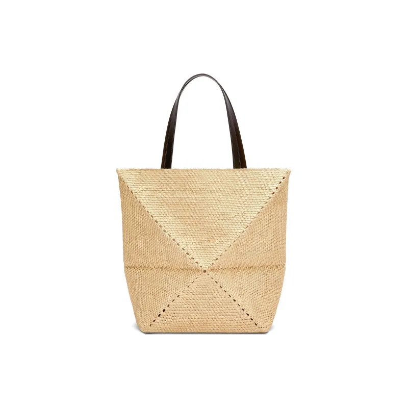 LOEWE Raffia Special Tote Bag Shopping Bag Handbag Extra Large Women's Natural & Black-2