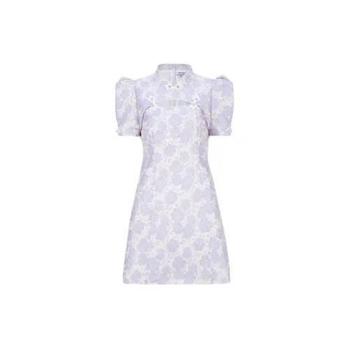 AIVEI Short-Sleeved Dresses Women's Purple Rose