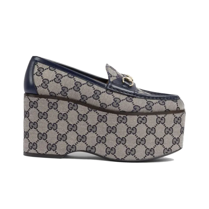 GUCCI Horsebit Loafers 9cm Women's Taupe-1