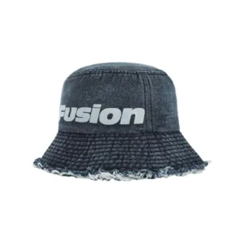 FILA FUSION Cotton Bucket Hats Unisex Washed Gray