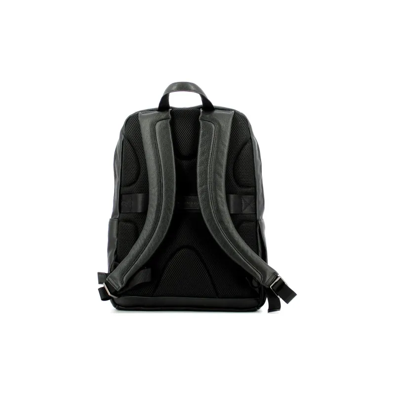 PIQUADRO Leather Backpack Regular Unisex Black-3