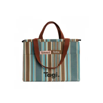 Tagi. Canvas Bag, One Shoulder Handbag Large Size Unisex Sea Salt Vacation