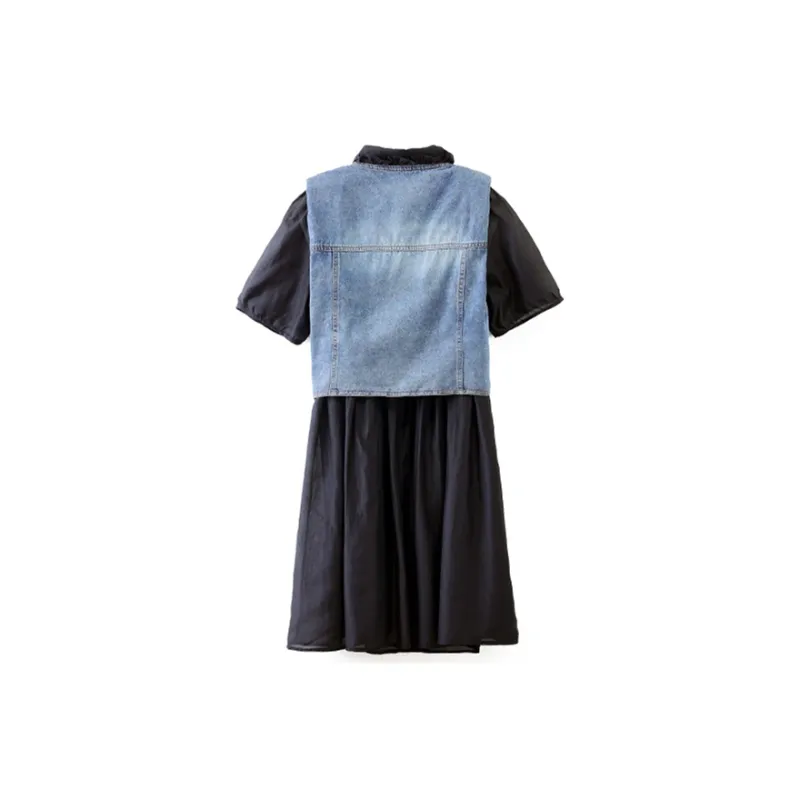 Mapping Short Sleeved Dresses Women's Black-1