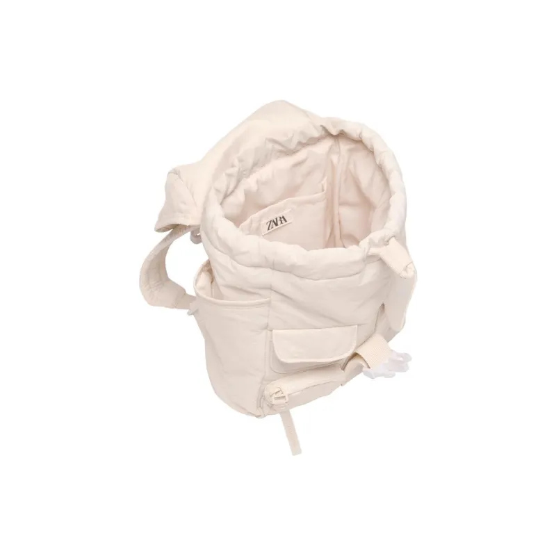 ZARA Polyamide Backpack Regular Women's Beige-2